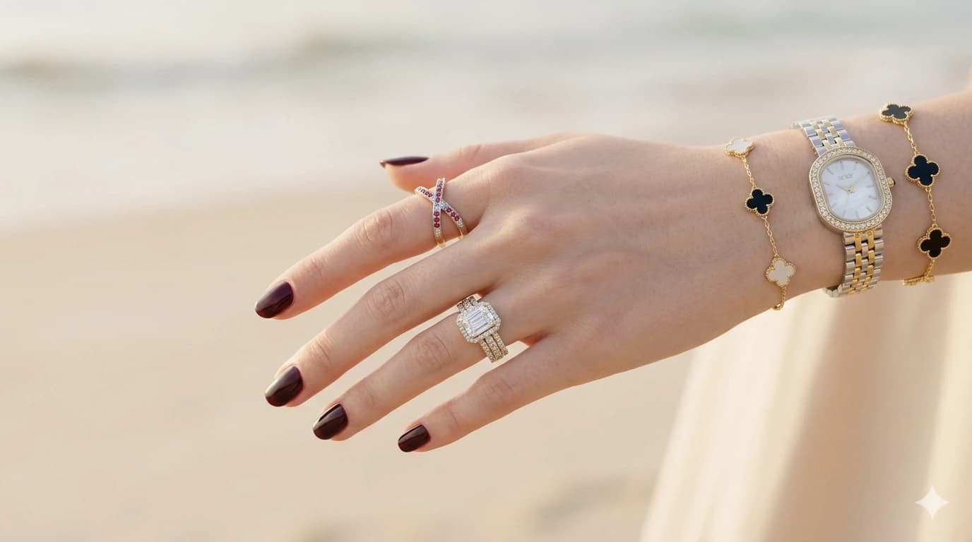 Zevora hand image of luxury jewelry and watches