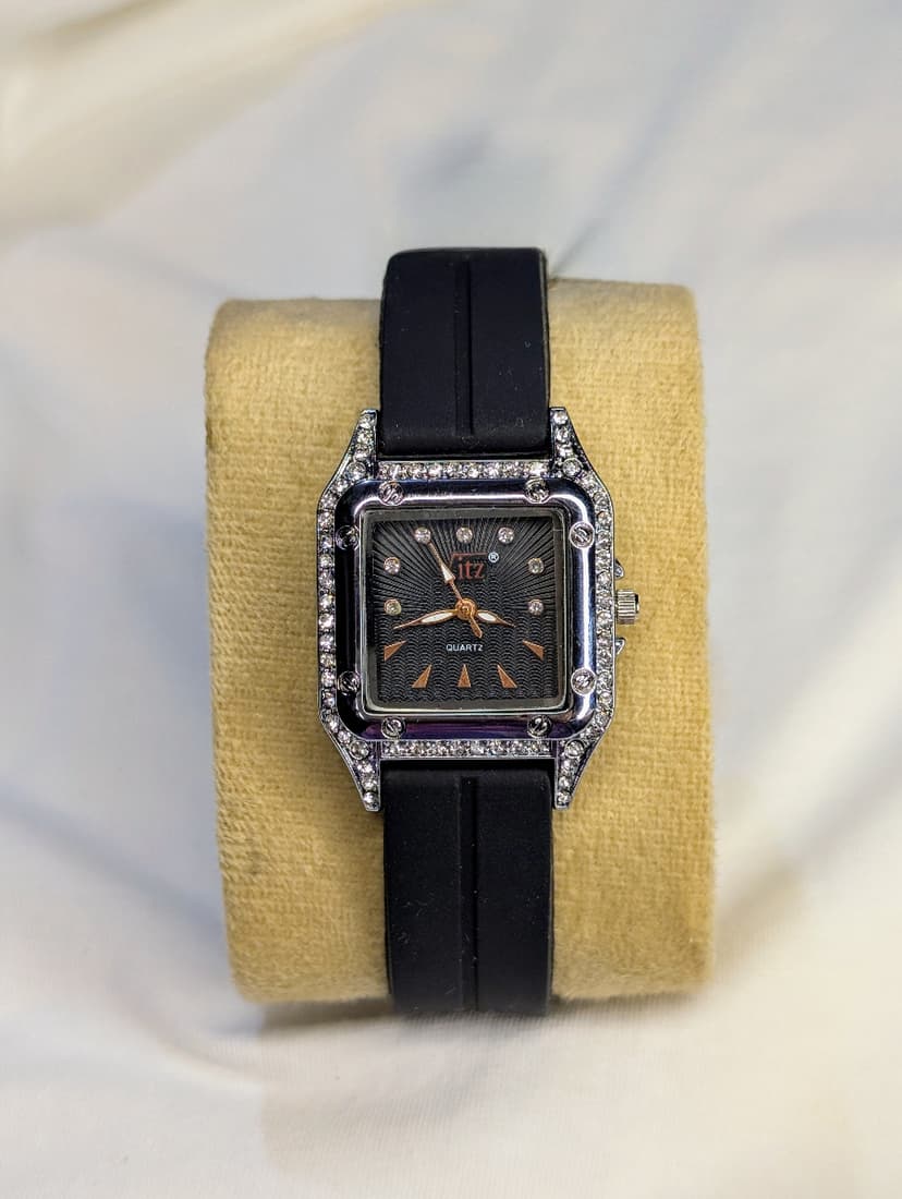 Black strap watch